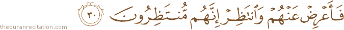 فَأَعْرِضْ عَنْهُمْ وَانْتَظِرْ إِنَّهُمْ مُنْتَظِرُونَ