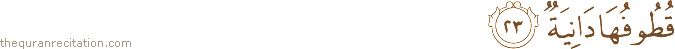 قُطُوفُهَا دَانِيَةٌ