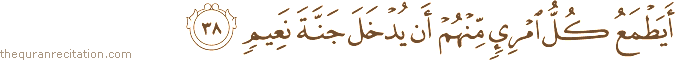 أَيَطْمَعُ كُلُّ امْرِئٍ مِنْهُمْ أَنْ يُدْخَلَ جَنَّةَ نَعِيمٍ