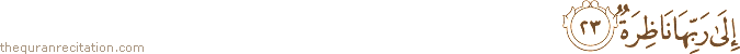 إِلَىٰ رَبِّهَا نَاظِرَةٌ