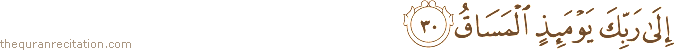 إِلَىٰ رَبِّكَ يَوْمَئِذٍ الْمَسَاقُ